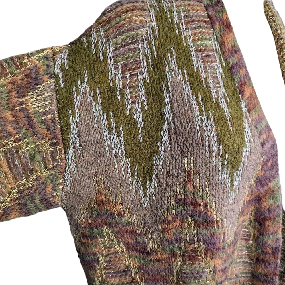 Lucky Brand Aztec Lurex Wool Blend Cardigan XL - Picture 6 of 15